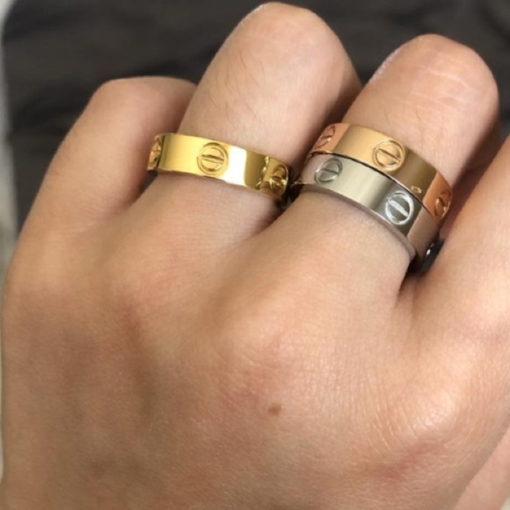 Gold love ring